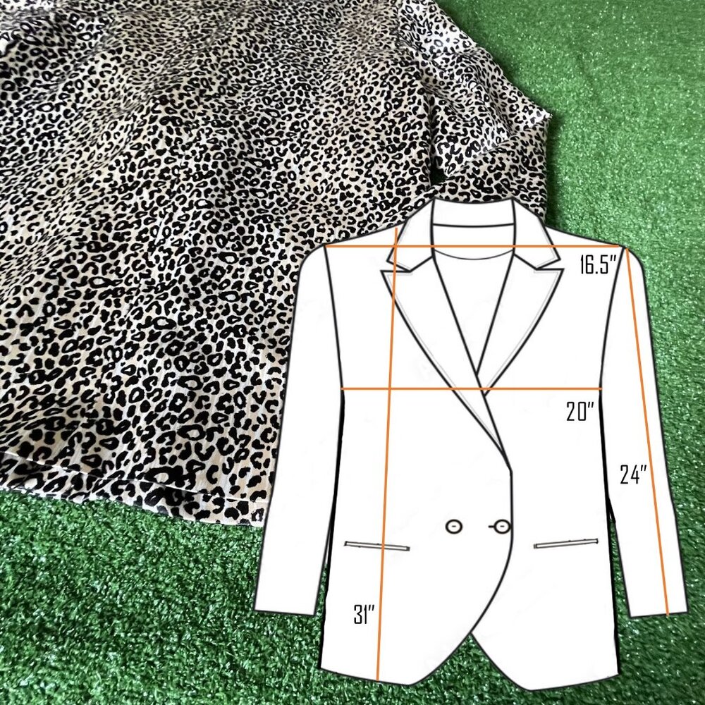 Nine West Double Button Leopard Print Satin Beige… - image 2